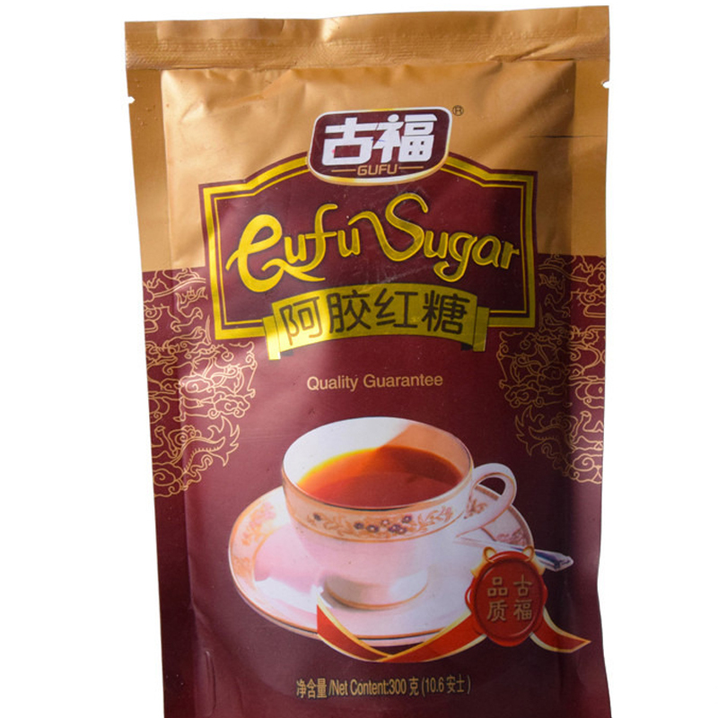 古福(GUFU)阿胶红糖300克/盒速溶 冲饮调味 红糖粉独立装 调味品 食糖红糖