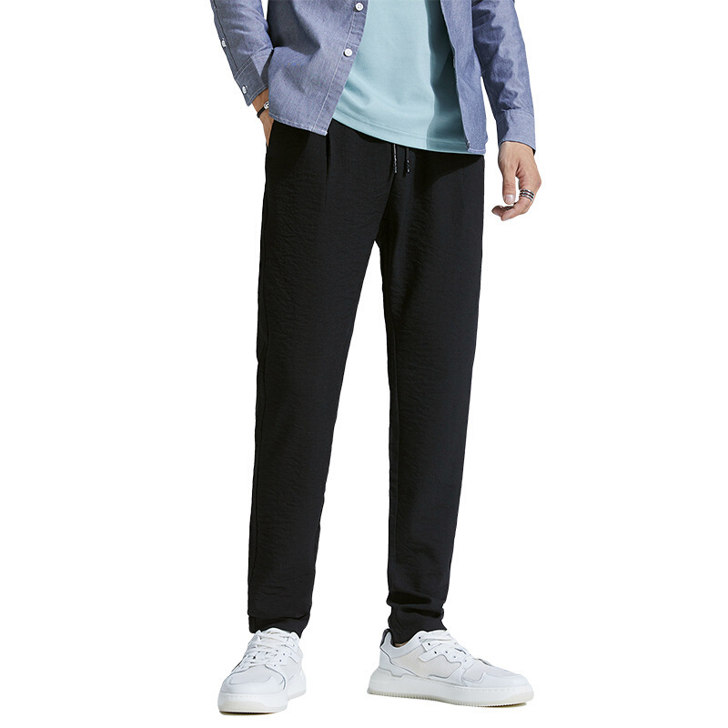 梵克公牛休闲裤男夏天薄款学生 2021冰丝男时尚潮流夏季舒适透气裤高