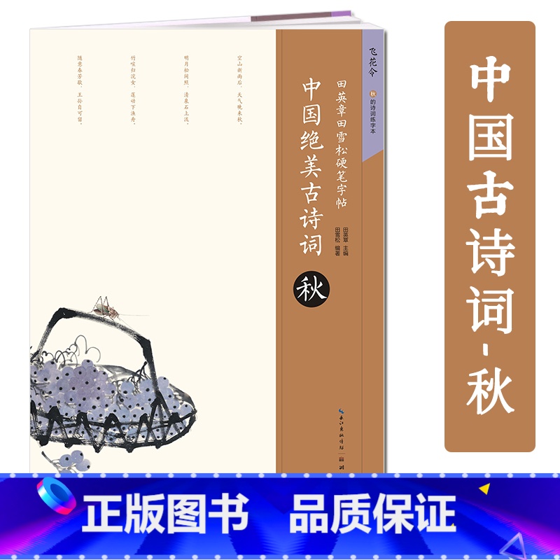 【正版】飞花令 中国绝美古诗词秋 田英章书 硬笔字帖 钢笔硬笔楷书练字帖的诗词练字本湖北美术出版社