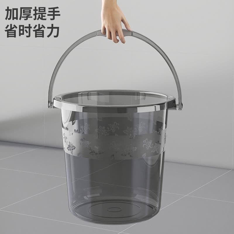 透明轻奢水桶家用用加厚塑料桶洗衣手提小水桶学生宿舍用高透泡脚图片