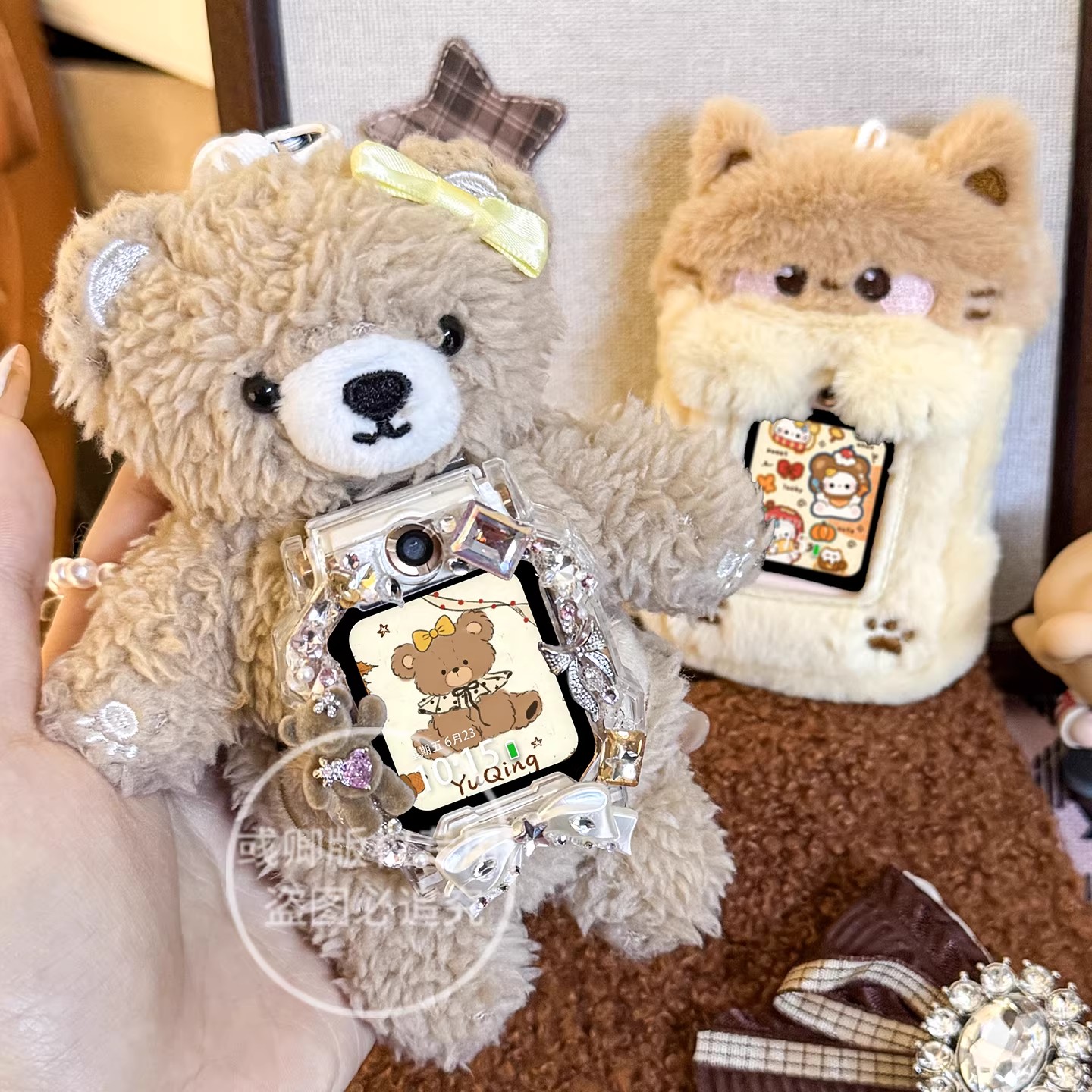 适用于小天才电话z11手表表带z10/z9/z8少年保护套Z7S/Z6挂脖绳Z5/Q2A儿童Z2卡通d2毛绒3139H