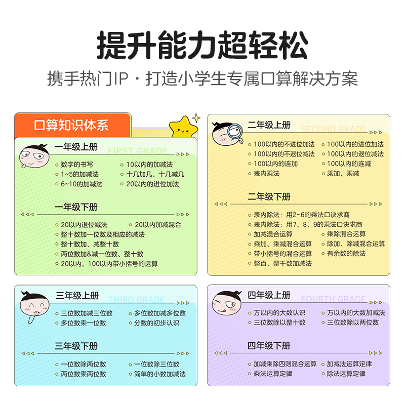 三年级(上+下) [正版]的口算日记一二年级小学生口算能力提升专项突破每日五分钟数学超轻松益智漫画书小学生课外书BK