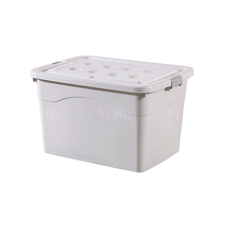 翌嘉YJ4120507 塑料收纳箱带盖子储物整理箱存放箱 白色 560*400*330高清大图