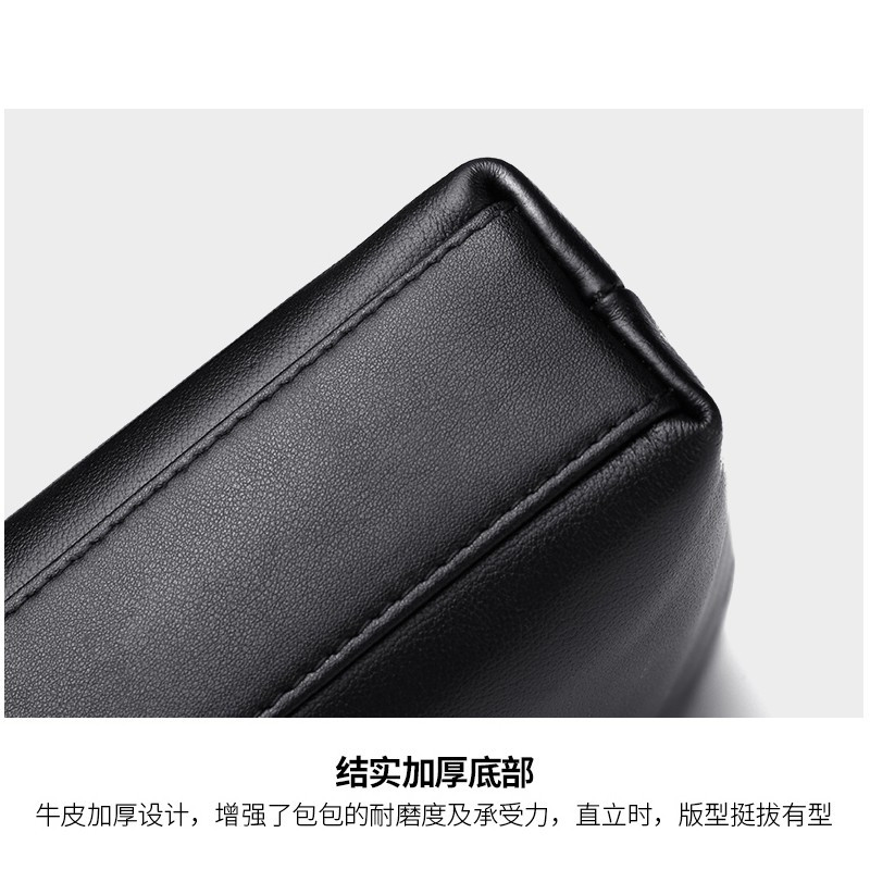 美洲野牛商务男包真皮手提包男头层牛皮休闲商务横款男士公文包