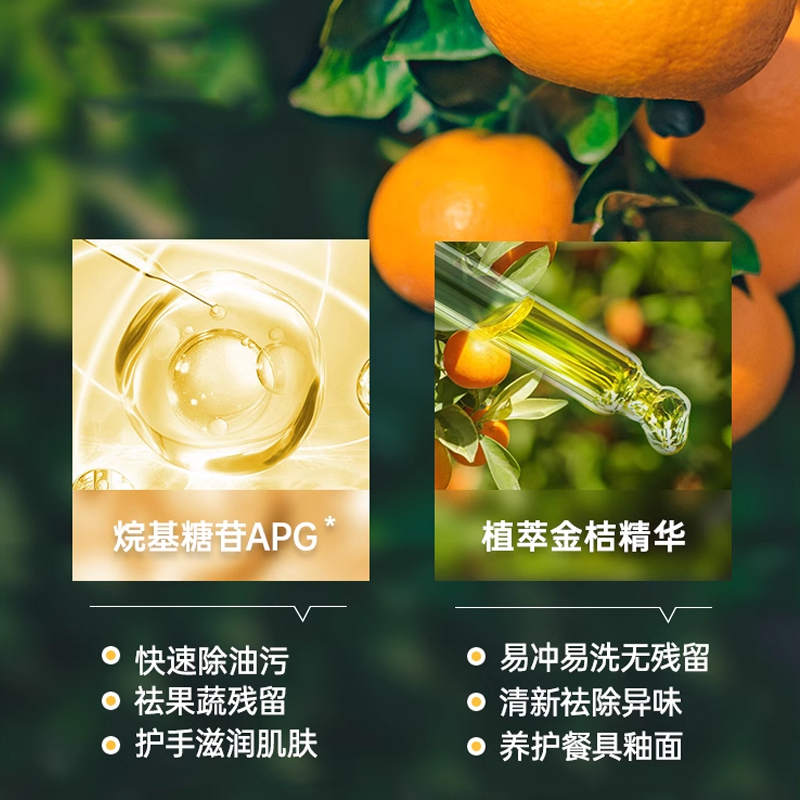 水卫仕洗洁精 大桶 家庭装洗涤金桔洗涤剂厨房洗碗食品用果蔬净3609