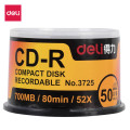 得力(deli)空白光盘CD-R车载MP3刻录碟50片盒装 CD-R 3725【700MB 52倍速】