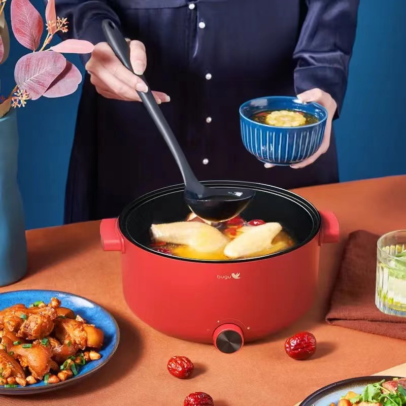 美的(Midea) 布谷电火锅BG-H50L1机械式多功能料理锅电热锅不粘锅(两色随机发)