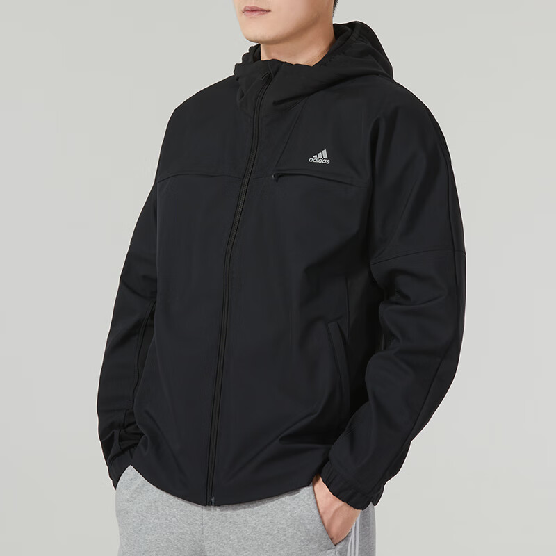 adidas阿迪达斯男装2023秋季新款时尚潮流休闲舒适跑步健身夹克ik7347