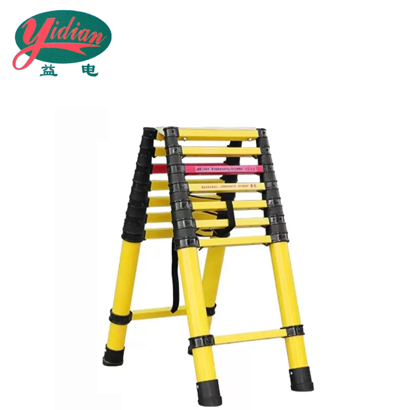 益电 玻璃钢人字伸缩梯(竹节梯) 2米 架高清大图