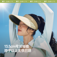 蕉下女士黑胶空顶防晒帽BM569