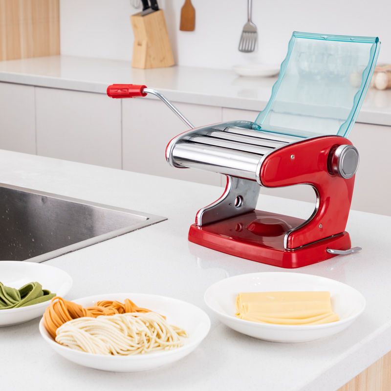 吸盘压面机家用面条机饺子皮机馄饨皮机不锈钢手动擀面机免固定|加厚