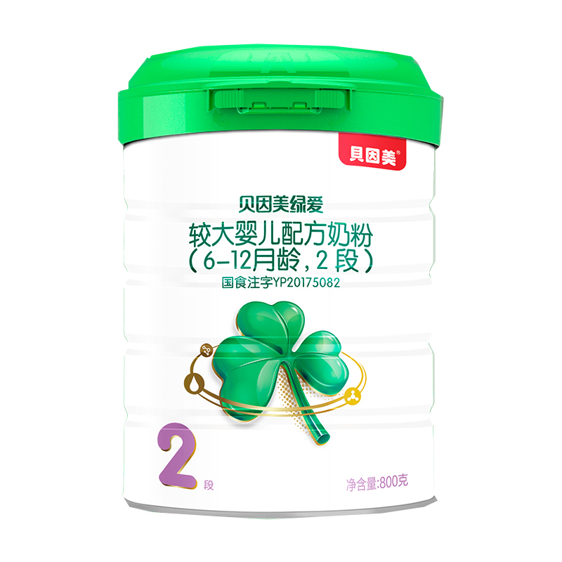 贝因美（Beingmate）绿爱较大婴儿配方奶粉二段6-12个月2段800克罐装/听装