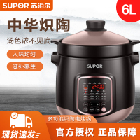 苏泊尔(SUPOR)电炖锅中华炽陶老火汤还原明火烹饪系列十二大特色功能电炖锅6L/升大容量养生锅煲汤锅DG60YC13