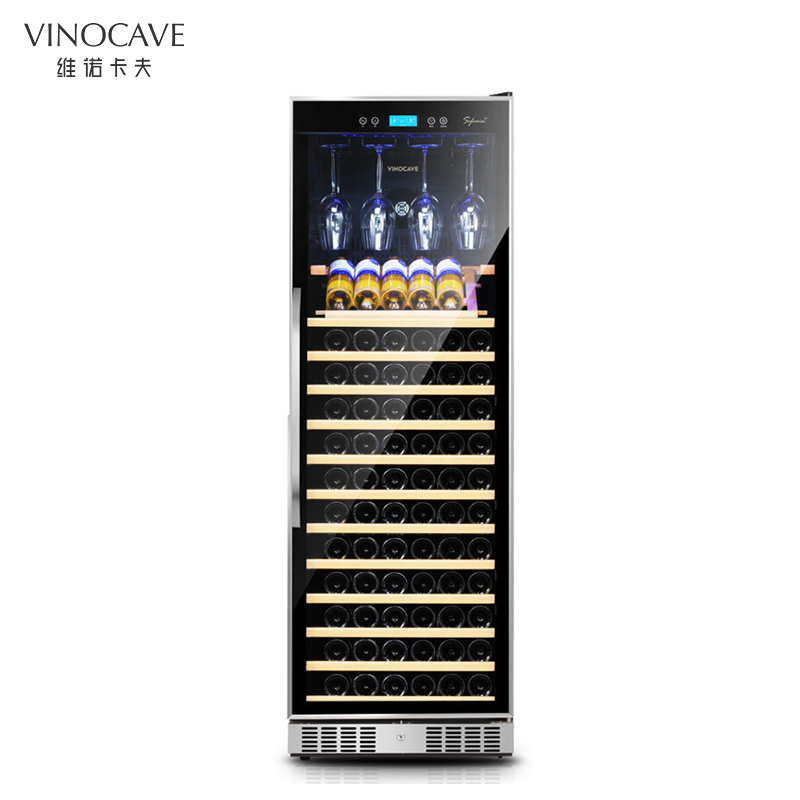 维诺卡夫(Vinocave)CWC-168A高端红酒柜 压缩机168支装侧开门恒温酒柜 榉木层架 风冷无霜