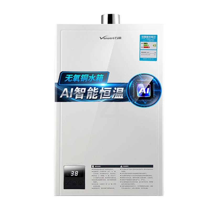 玫瑰金 天然气 万和燃气热水器10升家用天然气煤气液化气石油洗澡恒温强排式12