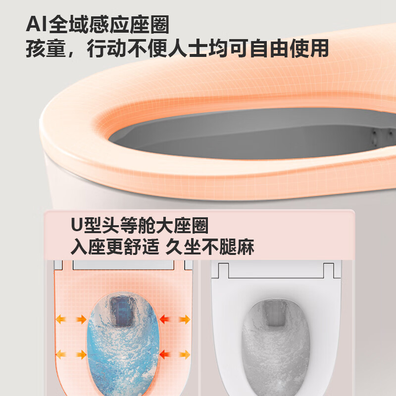 海尔(Haier)智能马桶H3K-U30KS双一级水效母婴级智能马桶自动翻盖翻圈泡沫盾杀菌全自动坐便器(305坑距)高清大图