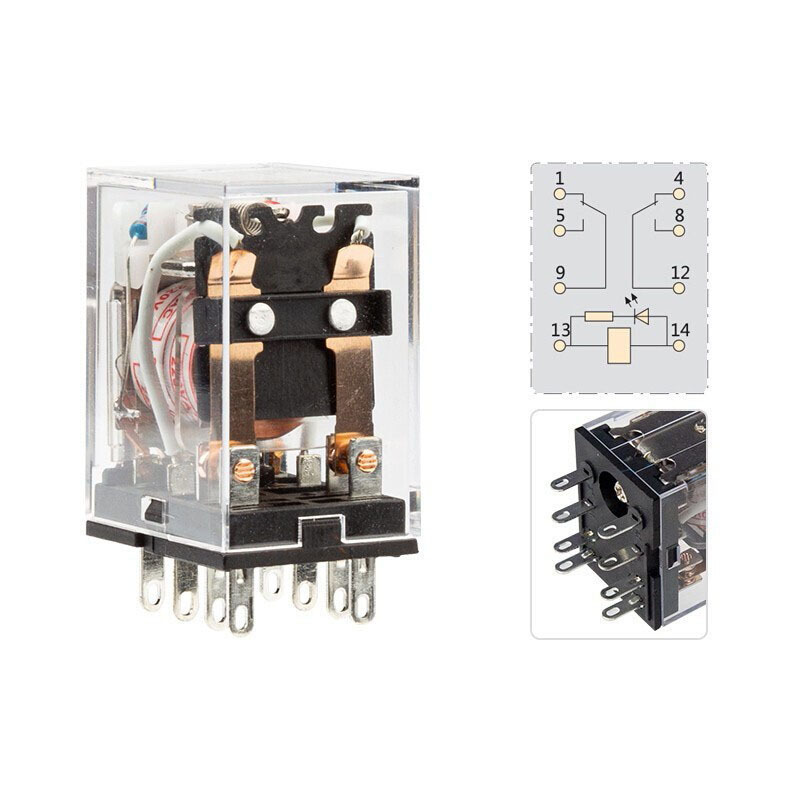 正泰 小型中间继电器JZX-22F(D)/2Z 8脚(继电器+底座) 直流DC 12V