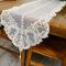 欧式桌旗蕾丝绣花桌旗电视柜盖布客厅梳妆台五斗柜蕾丝美式桌旗 米白色(双色绣线不纯白) 40cm*85cm
