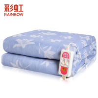 彩虹(RAINBOW)电热毯双人电褥子(2.0*1.8米)加大三人加厚双控双温电热褥 安全保护电褥毯除湿排潮花色随机