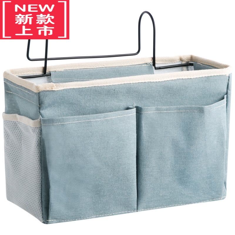 可莉允多功能床头挂袋大学生宿舍床边布艺挂篮床上杂物整理收纳袋图片