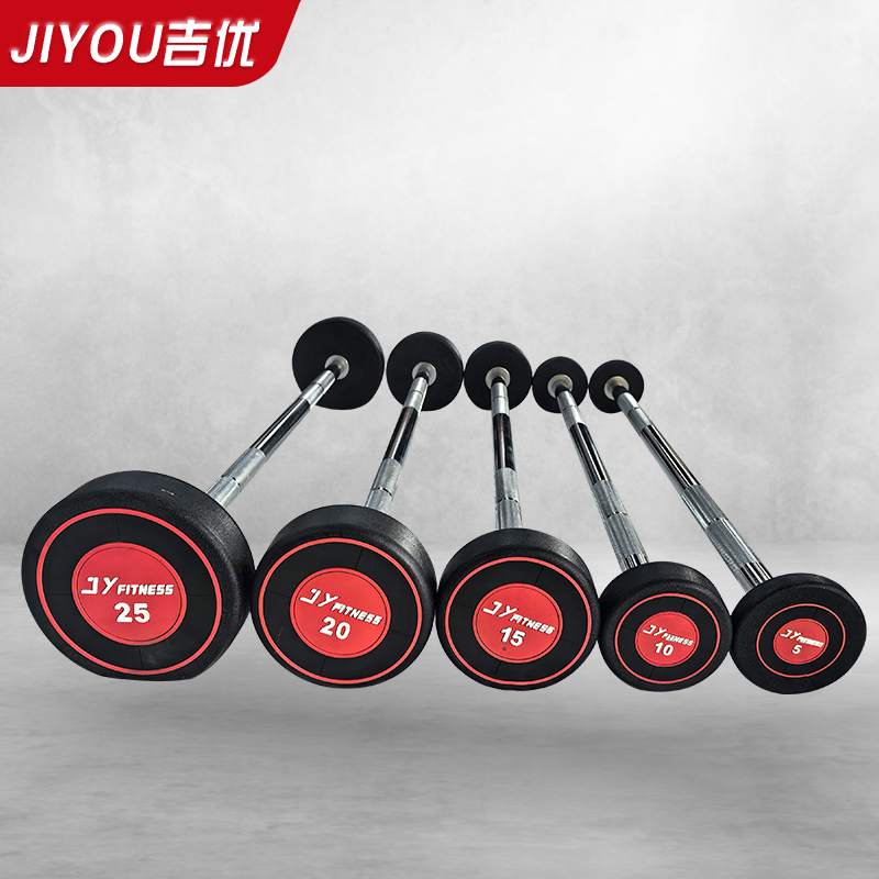 1.2M直杆包胶杠铃5公斤JY-F9015高清大图