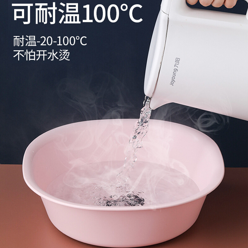 茶花(CHAHUA)洗脸盆34cm大号加厚抗菌洗脚盆洗衣盆塑料盆子水盆洗菜盆201001颜色随机
