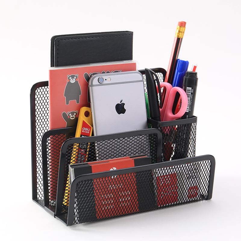 桌面摆件简约办公用品笔桶文具收纳办公桌收纳盒笔盒笔筒款信笺插视频