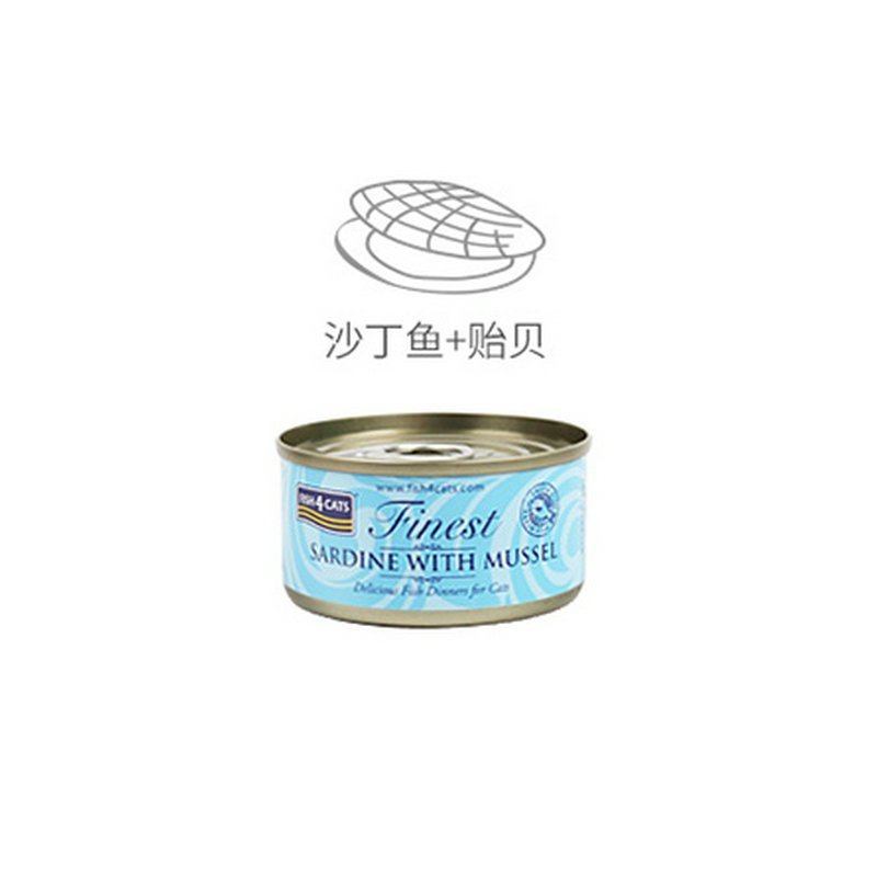 海洋之星宠物零食猫罐头 沙丁鱼贻贝配方70G大块鱼肉宠物罐头猫湿粮宠物零食