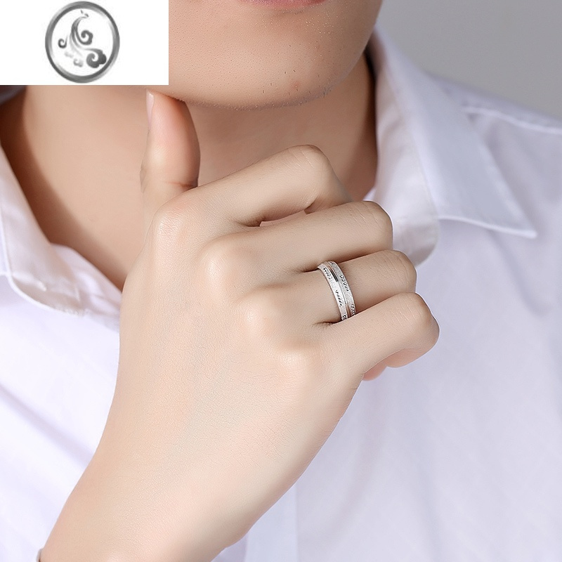 jimi银戒指男士银银999潮宽单身活口轻奢个性ins潮人食指可调节质感