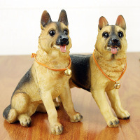 仿真牧羊犬汽车家居装饰树脂小狗狗模型工艺品桌面摆件-坐立