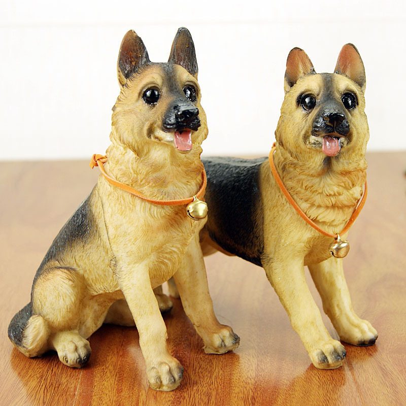仿真牧羊犬汽车家居装饰树脂小狗狗模型工艺品桌面摆件-坐立
