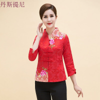 春夏汉服中式改良复古盘扣唐装女装七分袖茶人服中袖旗袍上衣