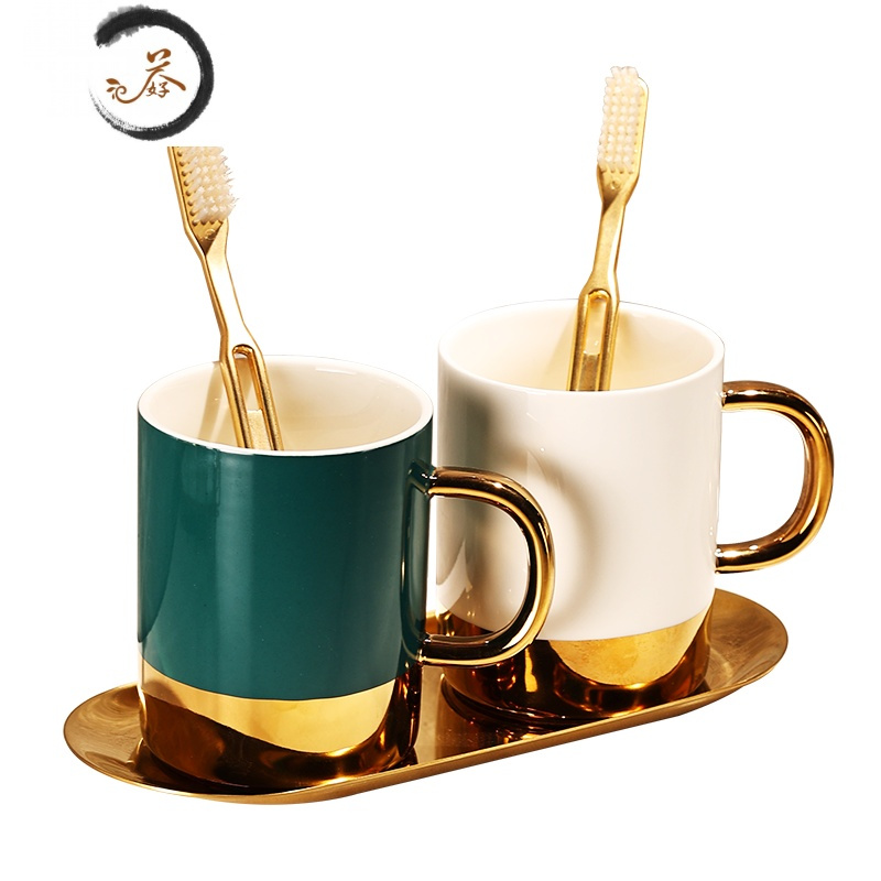 haoyangdao陶瓷漱口杯套装家用洗漱杯洗漱杯