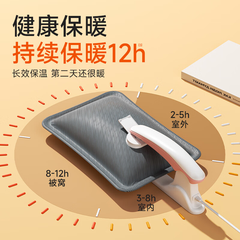 南极人长毛绒热水袋 兔耳粉高清大图