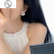 JiMi简约几何镂空方形耳钉女时尚个性磨砂肌理S925银针后挂式耳环耳饰