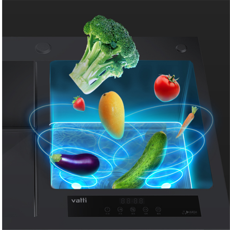 贝瑞特 超声波净洗手工水槽洗碗机嵌入式不锈钢双槽洗菜机果蔬清洗机 Z