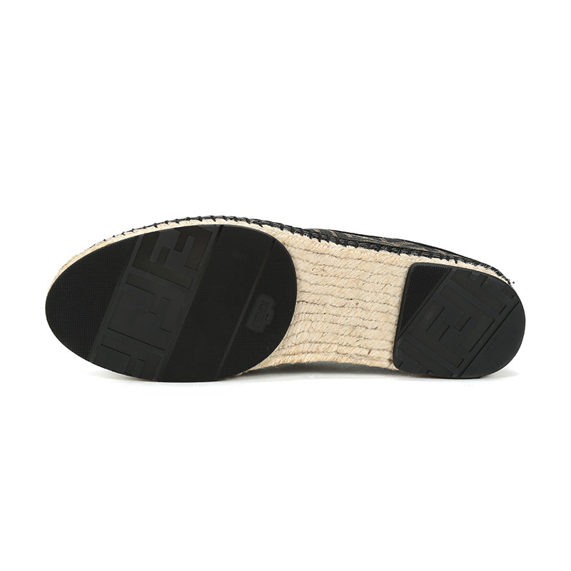 fendi芬迪男士织物配皮休闲鞋渔夫鞋麻编鞋7p1359aawb