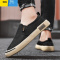 聚范布鞋男款夏季透气2024新款男士一脚蹬老北京布鞋男鞋休闲板鞋