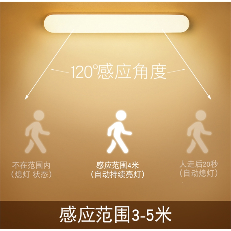 智能人体感应小夜灯古达led过道家用充电式自动声控光控楼道走廊壁灯