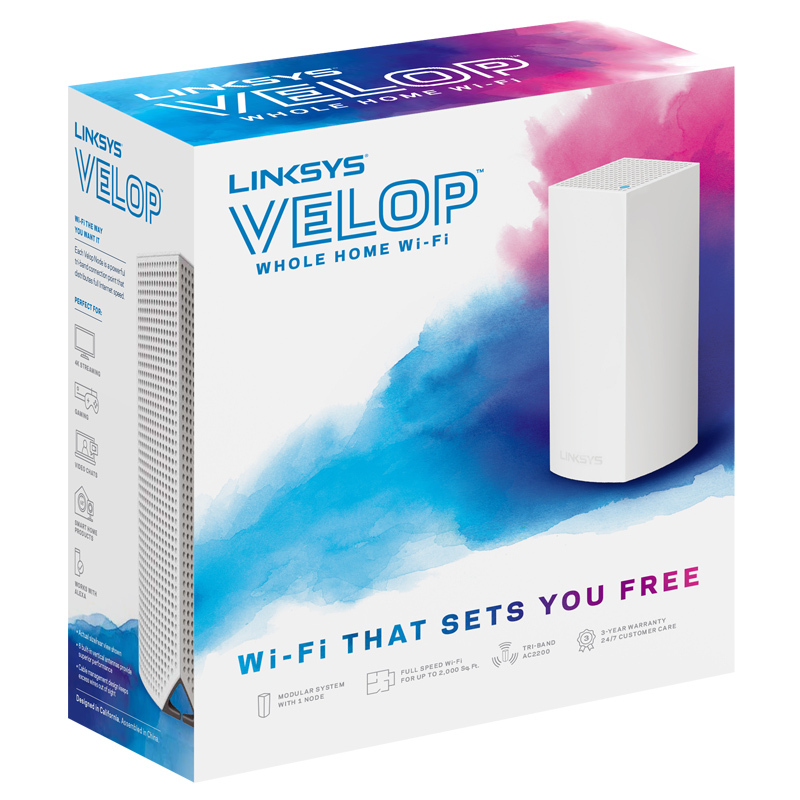 领势( LINKSYS )VELOP无线路由器;双频路由家庭整体WIFI大户型/多层别墅全覆盖AC2200单只装