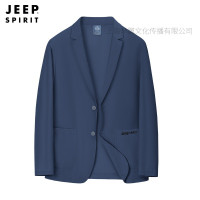 JEEPSPIRIT2024夏季新款冰丝西服男款薄款中青年时尚休闲皮肤衣 M 青灰