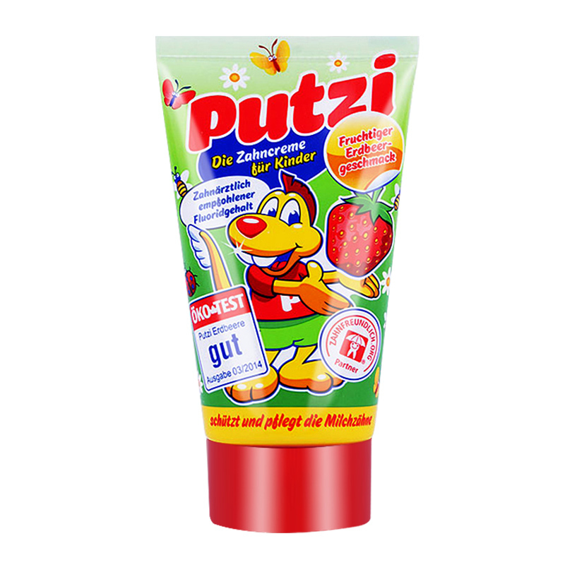 璞慈putzi普奇儿童牙膏婴儿牙膏宝宝牙膏36岁低泡含氟牙膏加钙固齿