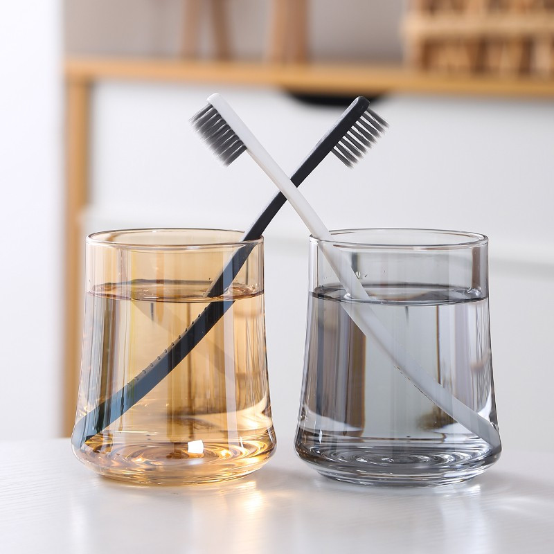洗漱杯漱口杯刷牙杯牙刷杯情侣一对玻璃牙缸家用北欧ins酒店简约三维