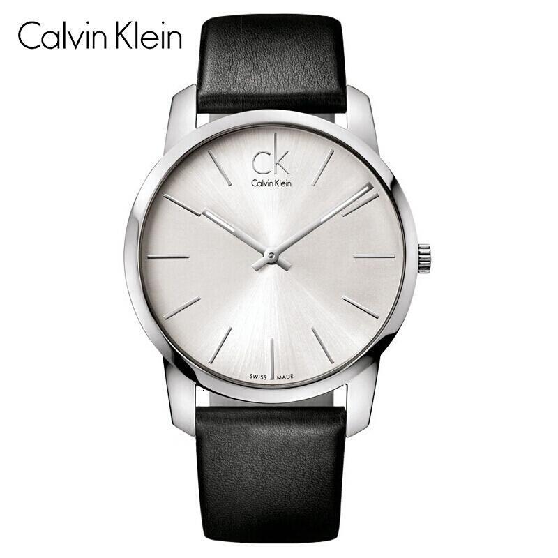 卡文克莱(Calvin Klein)手表CITY系列时尚简约真皮 石英表 欧美品牌 情侣男女腕表 K2G211C6