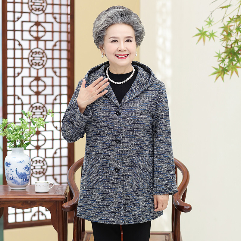 迪鲁奥diluao中老年人女装秋装外套老人妈妈6070岁80奶奶春秋衣服老