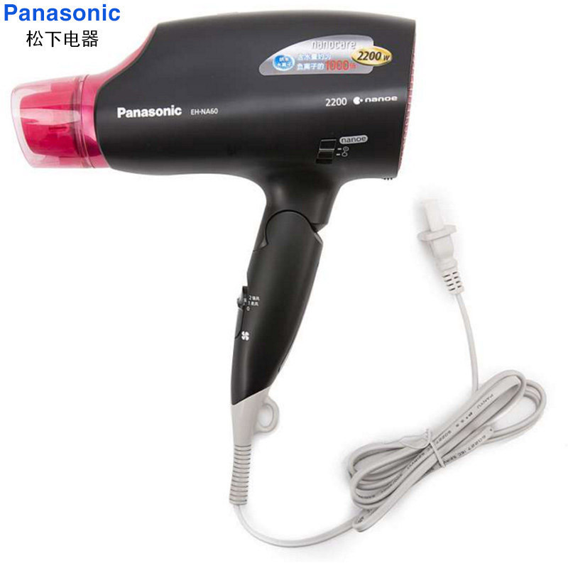 松下（Panasonic）EH-NA60-K纳米水离子电吹风家用大功率2200W护发不伤发智能冷热风吹风筒