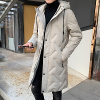 富贵鸟（FUGUINIAO）男士加厚羽绒服中长款韩版时尚青年休闲冬季保暖连帽外套