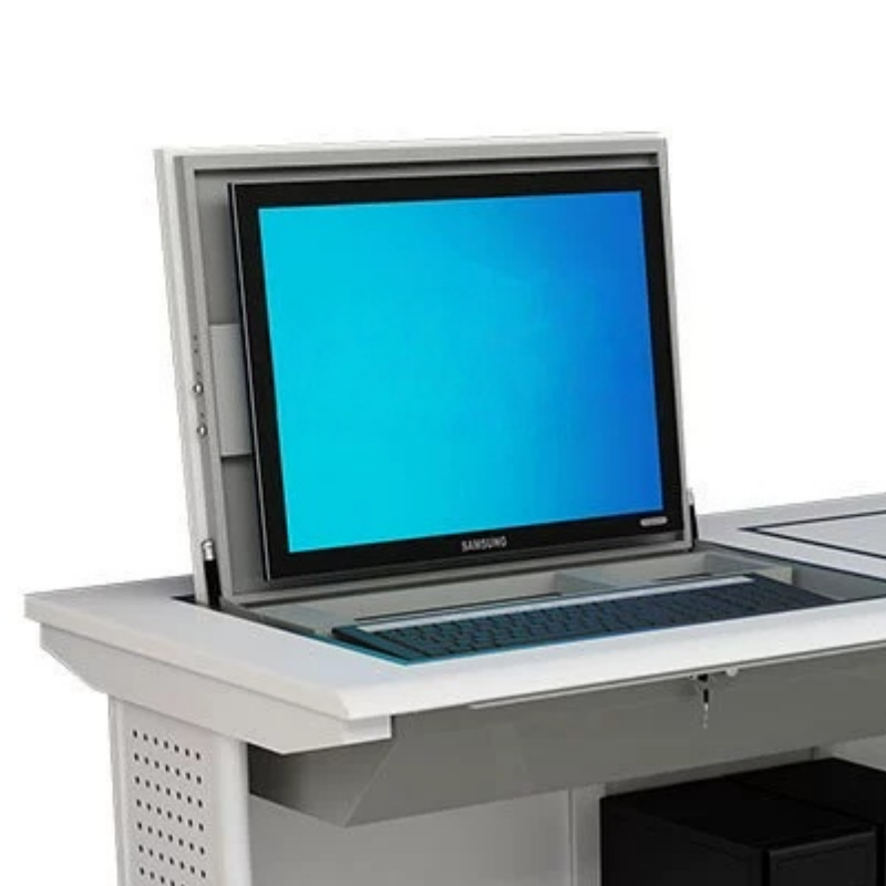 鑫龙都翻转电脑桌双人位张高清大图