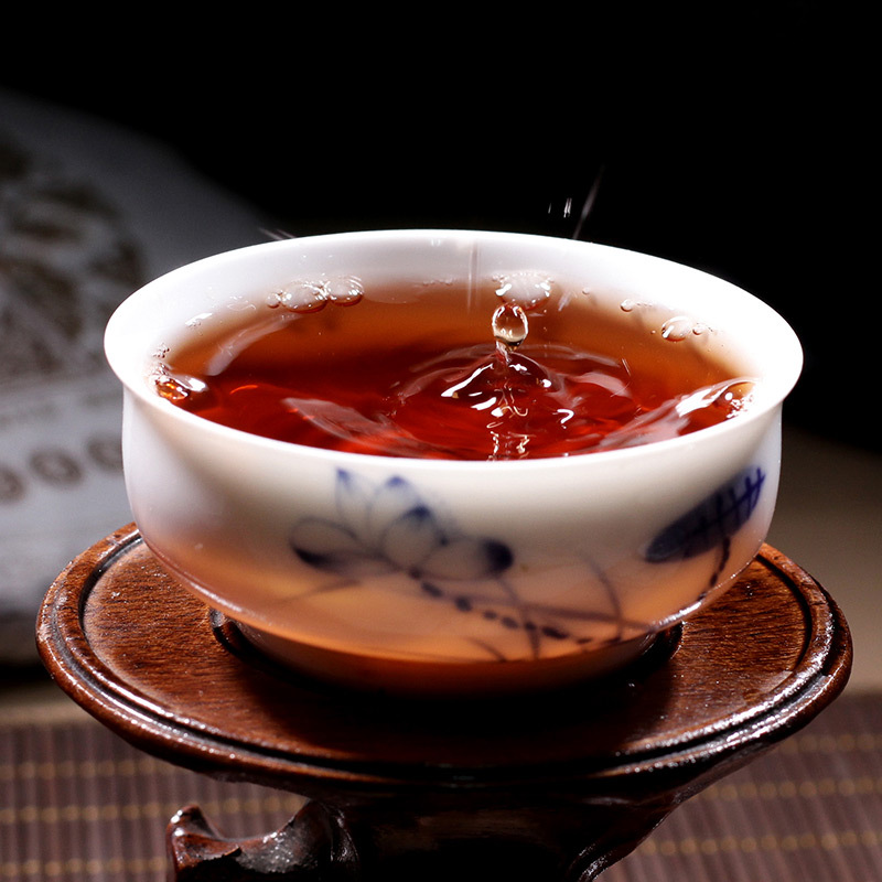 七彩云南陈香普洱普洱熟茶饼357g勐海普洱茶七子饼茶叶茗茶