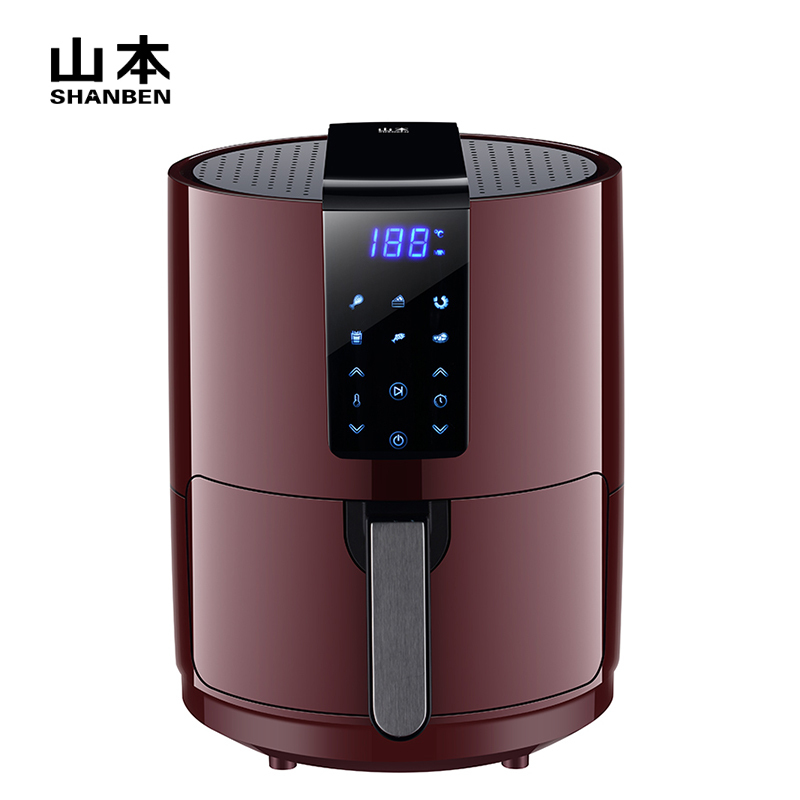 山本（SHANBEN ）空气炸锅6858 家用智能无烟电炸锅 3.5L 全自动无油低脂薯条机烤箱多功能触控液晶款